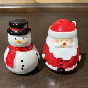 Santa & Snowman Christmas Salt & Pepper Shaker Set